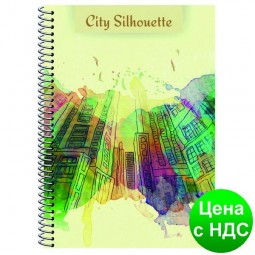 Блокнот "City Silhouette" А5, боковая спираль, 48 листов, клетка E20300