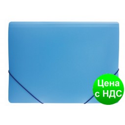 Папка пластиковая  А4 на резинке Economix, фактура "помаранч", голубая E31633-11