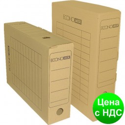 Короб архивный картонный 80 мм Economix, белый E32701-14