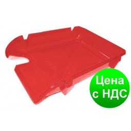 Лоток для бумаги горизонтальный "Компакт" Economix, пластик, ярко-красный E80605