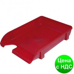 Лоток для бумаги горизонтальный "Компакт" Economix, пластик, красный непрозрачный E80610