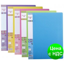 Папка А4 с 30 файлами Optima, фактура "Вишиванка", ассорти O30685
