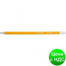 Карандаш графитный HB, желтый, с резинкой,  JOBMAX BM.8500