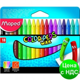 Мел восковой COLOR PEPS Wax Crayons, 18 цв. MP.861012