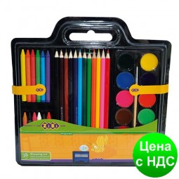 Набор для рисования (Краски, цв.карандаши, Мел восковой, Кисть натуральний, Точилка) ZB.6400