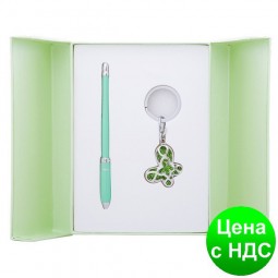 Набор подарочный "Night Moth": ручка шариковая + брелок, зеленый LS.122018-04