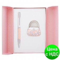 Набор подарочный "Sense": ручка шариковая + крючек д/ сумки, розовый LS.122031-10