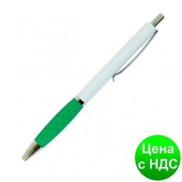 Ручка шариковая автоматическая, 0,7 мм, зеленый грип, пишет синим BM.8232-04