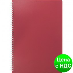 Тетрадь на пруж. CLASSIC  А4, 80 листов, кл., красный, пласт.обложка BM.2446-005