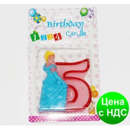 Свечи  цифры  (в торт) № HS-139 Принцессы №5