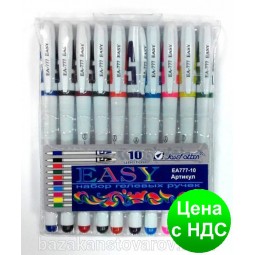 Набір гелевих ручок "Easy gel" EA777-10 (10-кол., білий корпус)