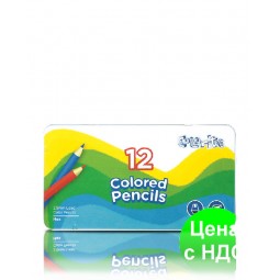 Олівці кольорові довгі "MARCO" Colorite в металевому пеналі (12 кольорів)