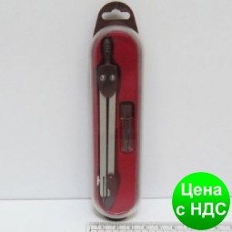 Циркуль металлический IMG2119 с грифелем, красная подложка