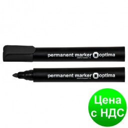 Маркер перманентный OPTIMA 1-3 мм,черный O16106-01
