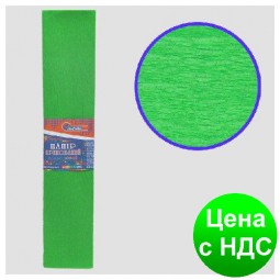 Бумага креповая 100% светло-зеленая 50*200 см., 20г/м2