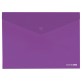 Папка-конверт В5 прозора на кнопці Economix, 180 мкм, фактура "глянець", фіолетова