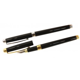 Ручка металлическая перьевая BAIXIN FP-860 (золото, серый+черный)
