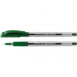Ручка масляна OPTIMA TRIPLEX GRIP 0,7 мм, пише зеленим