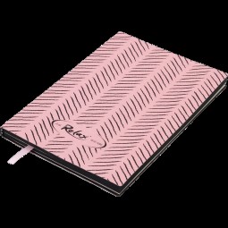 Блокнот деловой RELAX А5, 96л., линия, обложка искусственная кожа, розовый