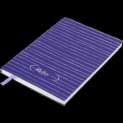 Блокнот деловой RELAX А5, 96л., линия, обложка искусственная кожа, фиолетовый