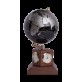 Глобус (10.6 см) black silver на дер. подст. метеостанція