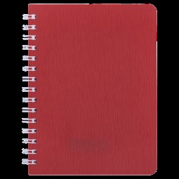 Книжка записн. на пруж. "BARK" А6, 60л.,кл., пластик.обл., красный