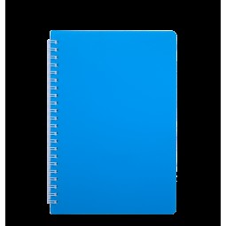 Книжка записн. на пруж. "BRIGHT" А5, 60л.,кл., пластик.обл., блакитний