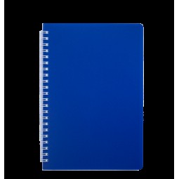 Книжка записн. на пруж. "BRIGHT" А5, 60л.,кл., пластик.обл., синій