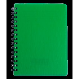 Книжка записн. на пруж. "RAIN" А5, 80л.,кл., пластик.обл., зеленый