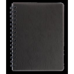 Книжка записн. на пруж. "RAIN" А6, 80л.,кл., пластик.обл., чорний