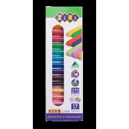 Пластилін 17 кольорів (12 стандарт+5 неон), 272 г, KIDS Line