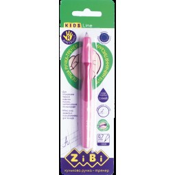 Ручка кулькова для правші з гумовим грипом, синій, блістер (1шт.), KIDS Line