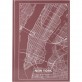 Книга записная А4 Maps New York, 96л., кл., розово-корич.