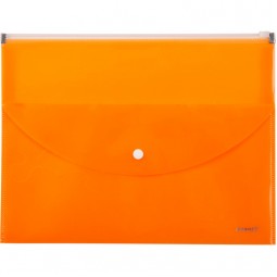 Папка-конверт,zip-lock,2 отделения,А4,оранжевая