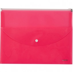 Папка-конверт,zip-lock,2 отделения,А4,розовая