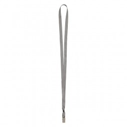 Шнурок для бейджа с метал. клипом, серый, 4532