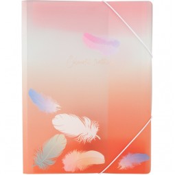 Папка на резинках А4+, Colourful Feather 04