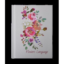 Записная книжка FLOWERS LANGUAGE, А6, 64 л., клетка, твердая обложка, мат. ламинация+лак, белый перламутр