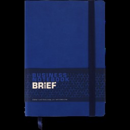 Блокнот деловой BRIEF, L2U, А5, 96 л., нелинов., синий, иск.кожа