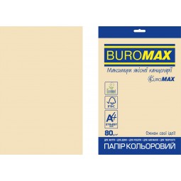 Бумага цветная PASTEL, EUROMAX, крем., 20 л., А4, 80 г/м²