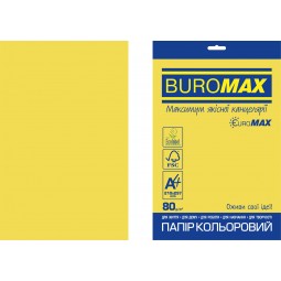 Бумага цветная  INTENSIVE, EUROMAX, желтая, 20 л., А4, 80 г/м²