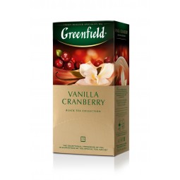 Чай черный 1.5г*25*10, пакет, "Vanilla Cranberry", GREENFIELD
