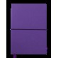 Блокнот деловой UNIQUE, А5, 96 л., клетка, черный с фиолетовым, иск.кожа