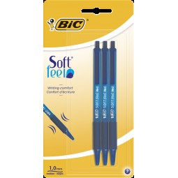 Ручка "Soft Feel Clic Grip", синя, 3шт в блістері