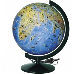 Глобус общегеографическая с животными с подсветкой 320 мм (4820114952707)