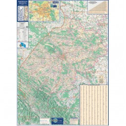 Львовская область. Карта автомобильных дорог. 98х134 см. М 1: 200 000. Бумага, ламинация, планки