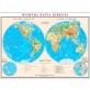 Мир. Физическая карта полушарий. 160x110 см. М 1:24 000 000. Картон, ламинация, планки