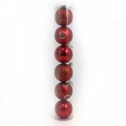 Набор елочных шаров NY7180-8 Red, D8см, 6 штук