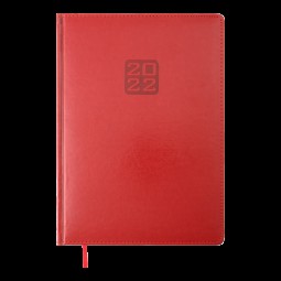 Ежедневник датированный  2022 BRAVO, A4, красный, иск.кожа/поролон