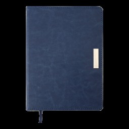 Щоденник недатований SALERNO, A5, синій, позов. шкіра
